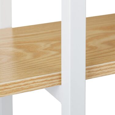 Relaxdays Blumenregal Metall, 6-stufige Blumentreppe, Holzoptik, 150x78x24 cm, Pflanzenregal, hellbraun
