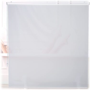 Relaxdays Duschrollo,  Seilzugrollo für Dusche & Badewanne, Decke & Fenster, Badrollo wasserabweisend, weiß, PVC, Aluminium, Kunststoff (160x240 cm)