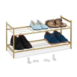 Relaxdays Stapelbares Schuhregal 2 Ebenen