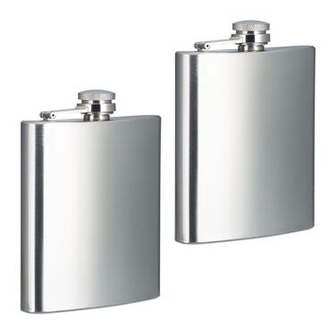 Relaxdays Flachmann 2er Set 200ml