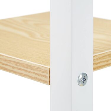 Relaxdays 4-stufiges Blumenregal Metall, Holzoptik, 93x42,5x22,5 cm, hellbraun