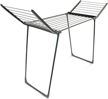 Relaxdays Standtrockner H x B x T: ca. 104 x 169 x 54,5 cm wetterfester Wäschetrockner klappbar mit Wäscheleinen und einer Trockenlänge von 13 m für Wäsche, Kleidung, Textilien etc, schwarz