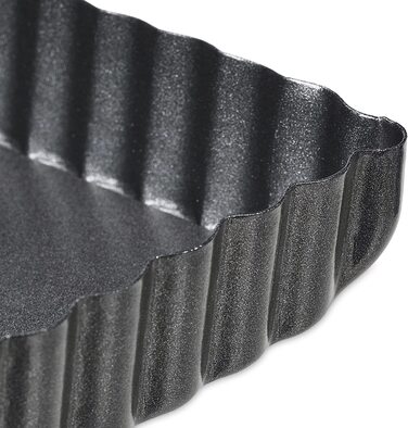 Relaxdays Tarteform, 2er Set, mit Hebeboden, antihaftbeschichtet, 2 Größen, rechteckig & länglich, Quicheform, anthrazit