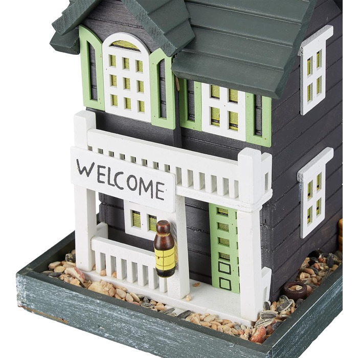 Relaxdays Vogelfutterhaus, Holz, HBT 23,5x18x18 cm