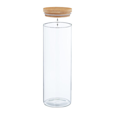 Relaxdays 4er Set Vorratsgläser mit Deckel 1600 ml
