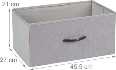 Relaxdays Schuhregal, 2 Schubladen, 4 Ablagen, 12 Paar Schuhe, offen, MDF, Stahl, Stoffregal, grau