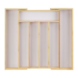 Relaxdays Besteckkasten Bambus 40cm ausziehbar