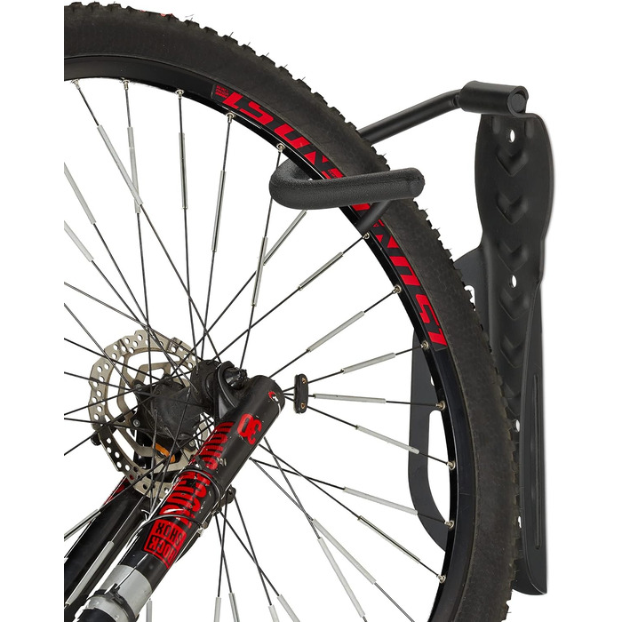 Relaxdays Fahrrad Wandhalterung, 6er Set, Fahrradaufhängung bis 25 kg, vertikal, Wand Fahrradhalter, Metall, schwarz