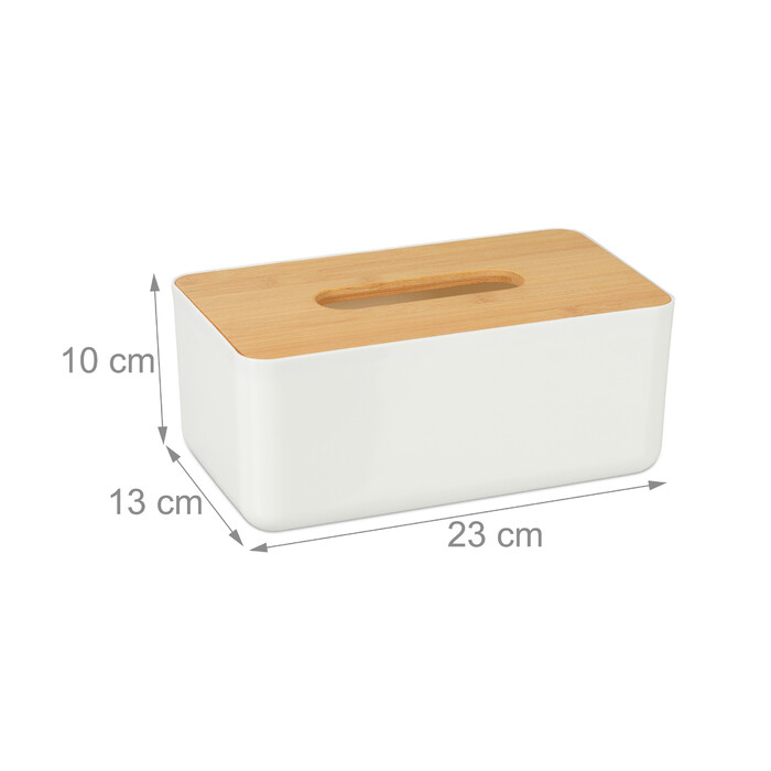 Relaxdays Tücherbox mit Bambus-Deckel