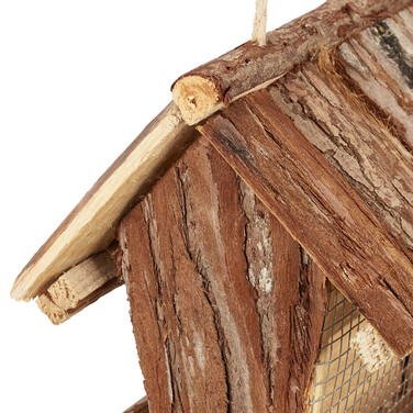 Relaxdays Vogelfutterhaus mit Rinde