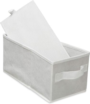 Relaxdays Hängeregal Stoff, 6 Fächer, 2 Schübe, für Kleiderschrank, HBT: ca. 82x14,5x30 cm, Weiß