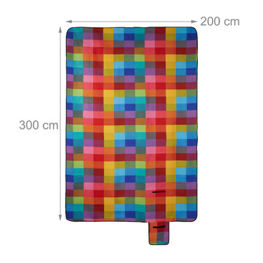 Relaxdays XXL Picknickdecke 200x300 cm kariert