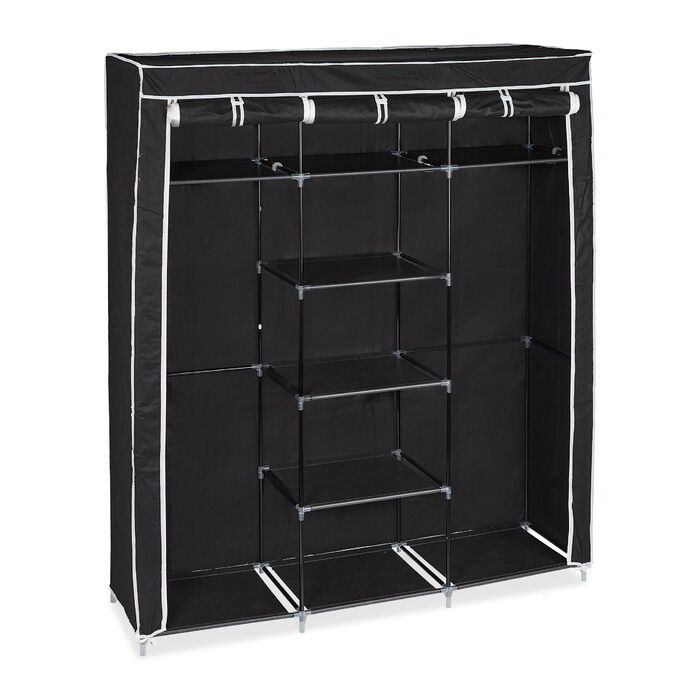 Relaxdays Stoffkleiderschrank XXL mit 9 Böden