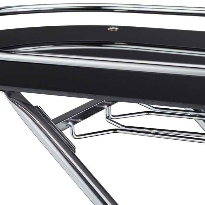 Relaxdays Servierwagen aus Chrom & schwarzem Glas