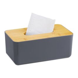 Relaxdays Taschentuchbox Bambusdeckel