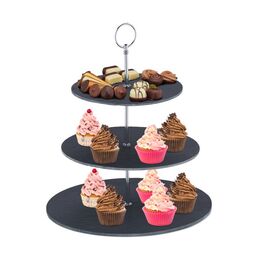 Relaxdays Schiefer Etagere 3 Etagen