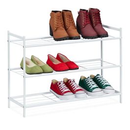 Relaxdays Metall Schuhregal mit 3 Ablagen