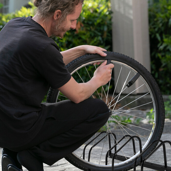 Relaxdays Fahrradständer für 3 Fahrräder schwarz
