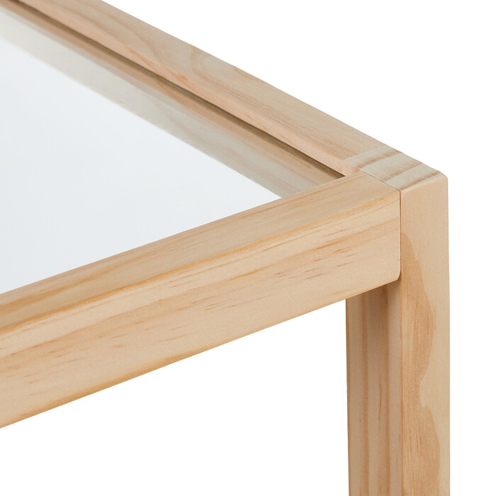 Relaxdays Beistelltisch mit Glasplatte