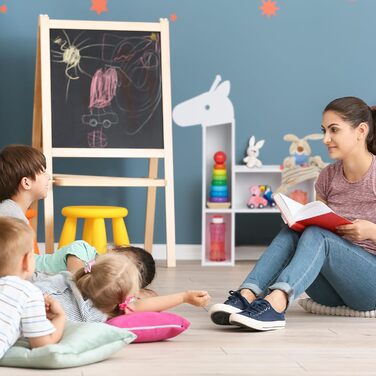 Relaxdays Kinderregal Bär, 2 Schubladen, 2 offene Fächer, H x B x T:  Bücherregal Kinder, (69,5 x 52,5 x 20 cm, Weiß)