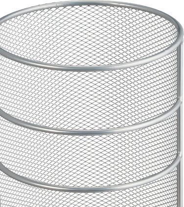 Relaxdays Metal Umbrella Stand, 44x16 cm, runder Schirmständer, modernes Design, Legierter Stahl (Silber)