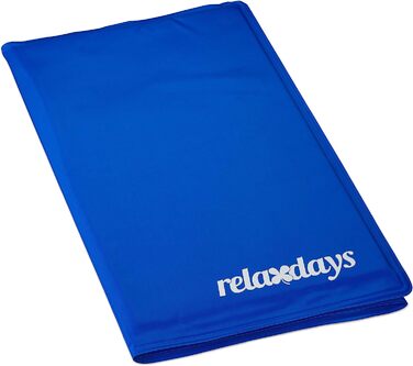 Relaxdays Kühlmatte Hund, selbstkühlend, abwischbar, robust, mit Gel, Kühldecke für Tiere, Kältedecke  blau, Polyester (50 x 90 cm)