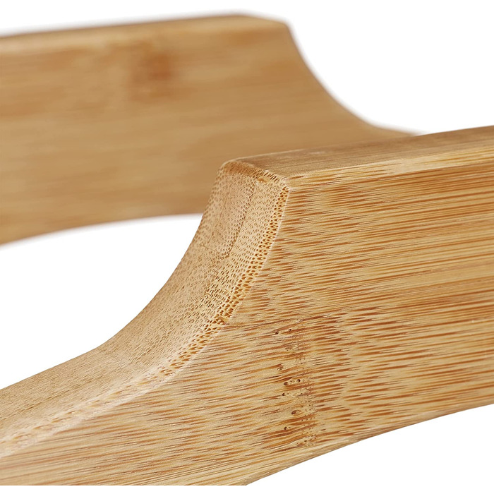 Relaxdays Herrendiener auf Rollen, Stummer Diener aus Bambus, Kleiderablage Schlafzimmer, HBT: 107 x 47 x 37 cm, natur