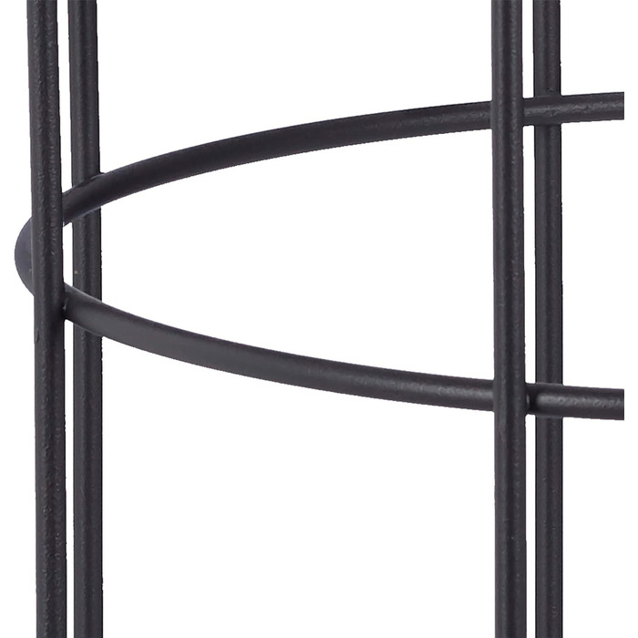 Relaxdays, weiß-schwarz runder Beistelltisch mit Metallkorb, dekorativer Couchtisch, Wohnzimmertisch modern, 45cm hoch, Design B