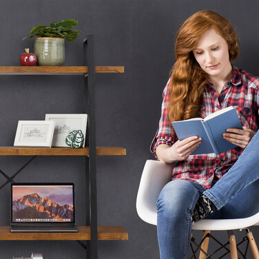 Relaxdays Bücherregal Industrial mit 4 Ebenen