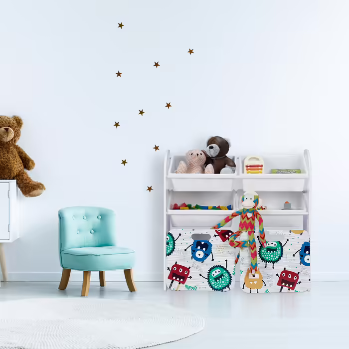 Relaxdays Kinderregal mit Monstern
