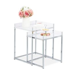 Relaxdays Beistelltisch aus Acryl im 2er Set