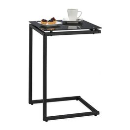 Relaxdays Schwarzer Beistelltisch in C-Form