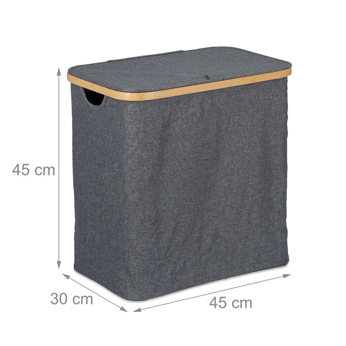 Relaxdays Wäschekorb mit Deckel 60 l