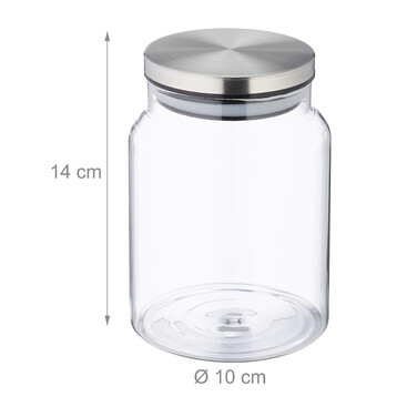 Relaxdays 3er Set Vorratsgläser mit Deckel 700 ml