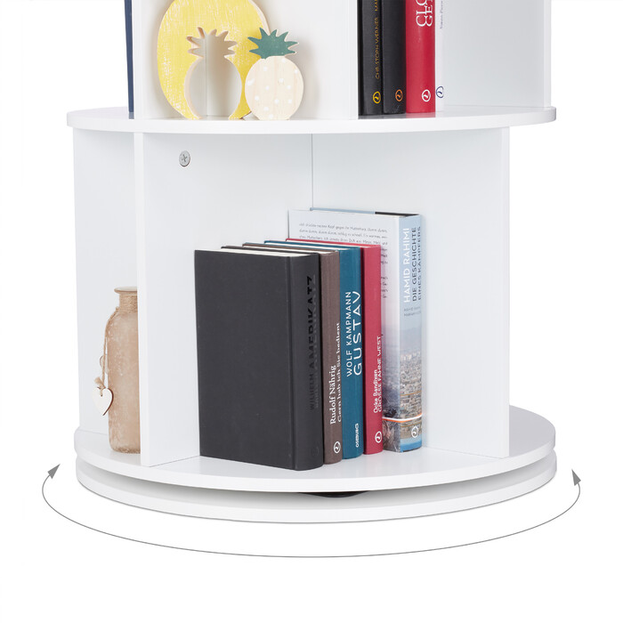 Relaxdays Drehbares Bücherregal mit 12 Fächern