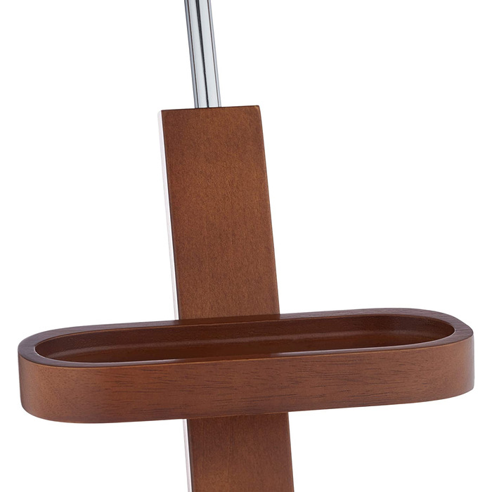 Relaxdays, Dunkelbraun Herrendiener Wallnussoptik, Stummer Diener aus Holz & Metall, Kleiderbutler HBT 112 x 46,5 x 33cm, Met