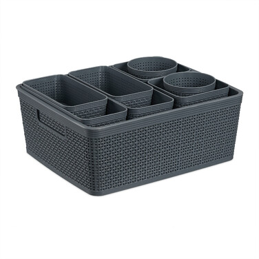 Relaxdays Schubladen Organizer im 10-tlg. Set
