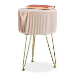 Relaxdays Samt Hocker mit Metallbeinen