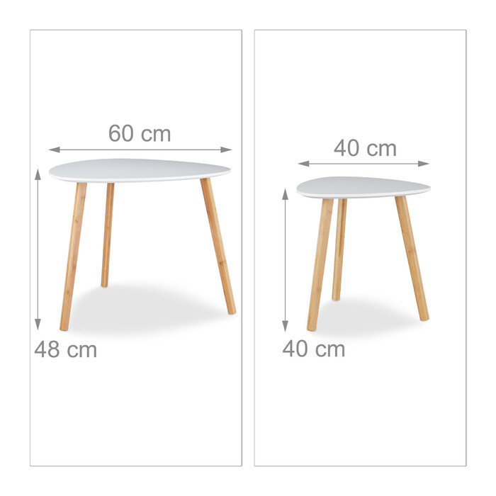 Relaxdays Satztisch 2er Set im nordischen Design