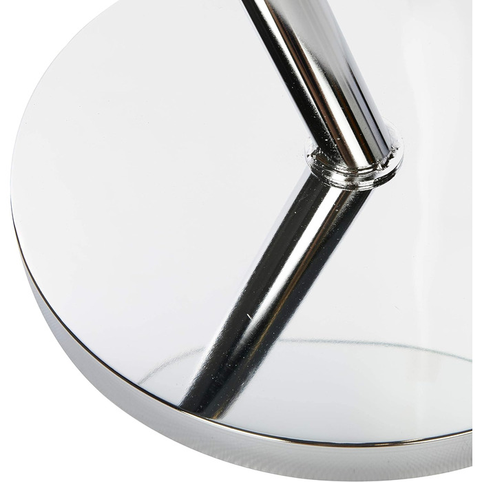 Relaxdays Glas u. Chrom, runder Beistelltisch f. Kaffee Tee, Ablage f. Garten HxBxT: 52 x 45 x 45 cm, silber Kaffeetisch Edge, Metall, 45 x 45 x 52 cm Single