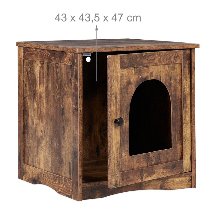 Relaxdays Katzenschrank für Katzenklo mit Tür