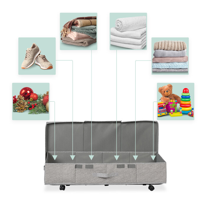Relaxdays Unterbettkommode mit Rollen 2er Set
