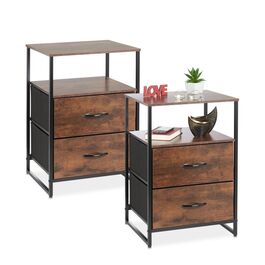 Relaxdays Nachttisch Industrial 2er Set