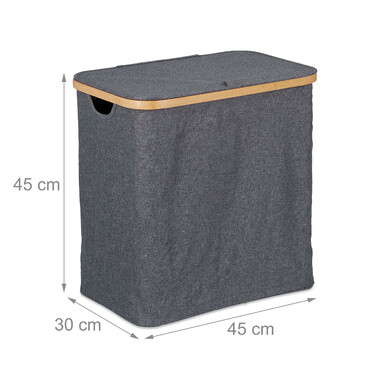 Relaxdays Wäschekorb mit Deckel 60 l
