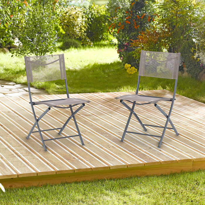 Relaxdays Gartenstuhl klappbar 2er Set
