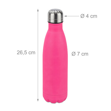 Relaxdays Trinkflasche Edelstahl