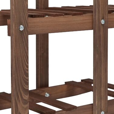Relaxdays 2X Pflanzentreppe Set, Blumentreppe, Blumenregal, 5 Böden, Holz