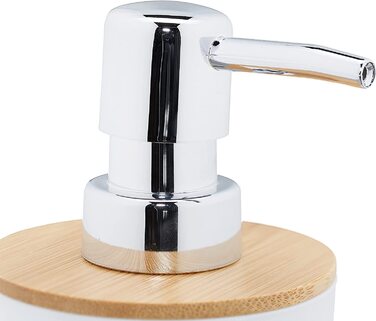 Relaxdays Badezimmer Set, 6-teilig, Badaccessoires Kunststoff, Bambus, komplette Badezimmerausstattung, Badset, (Weiß)