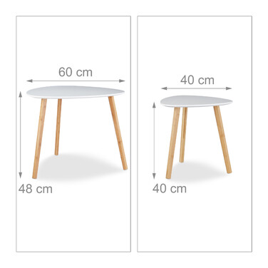 Relaxdays Satztisch 2er Set im nordischen Design