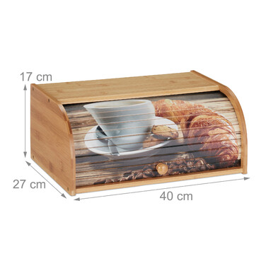 Relaxdays Brotkasten Bambus mit Rolldeckel